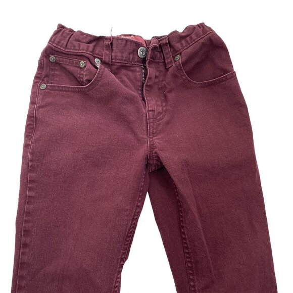 Boys Maroon Skinny Denim Jeans Adjustable Waist Elastics Size 10 R u Arizona Jea - Picture 2 of 10